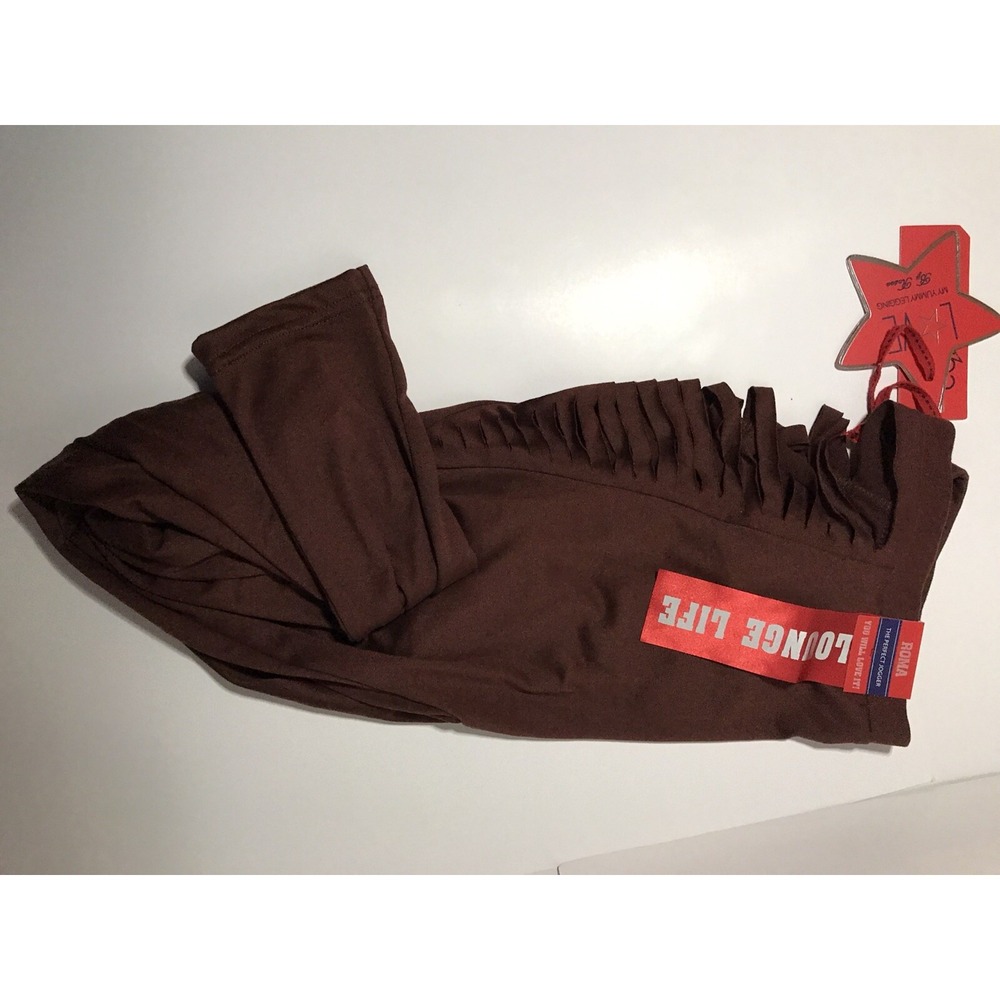 womens roma concept browm‎ yummy leggings lounge life open sides size large